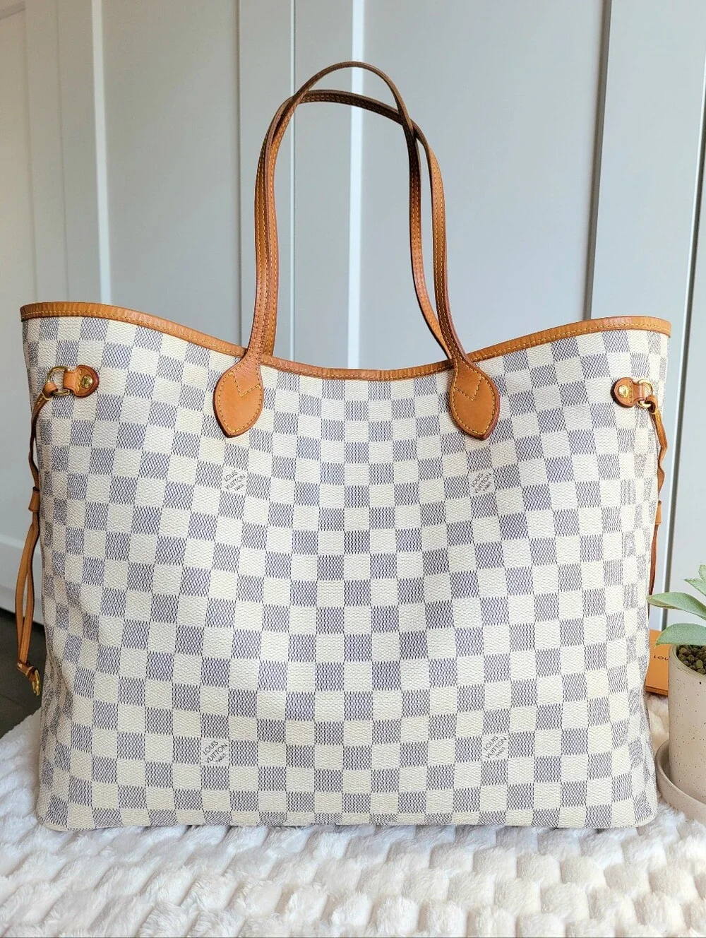 💕 Louis Vuitton Tote Bag Neverfull GM Damier AZUR
